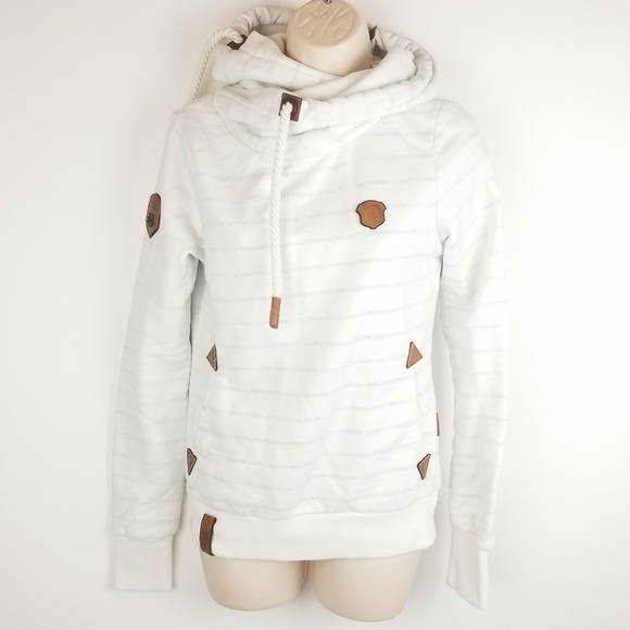 Naketano Tops - Naketano Hoodie Sweatshirt Size S Off White Stripe